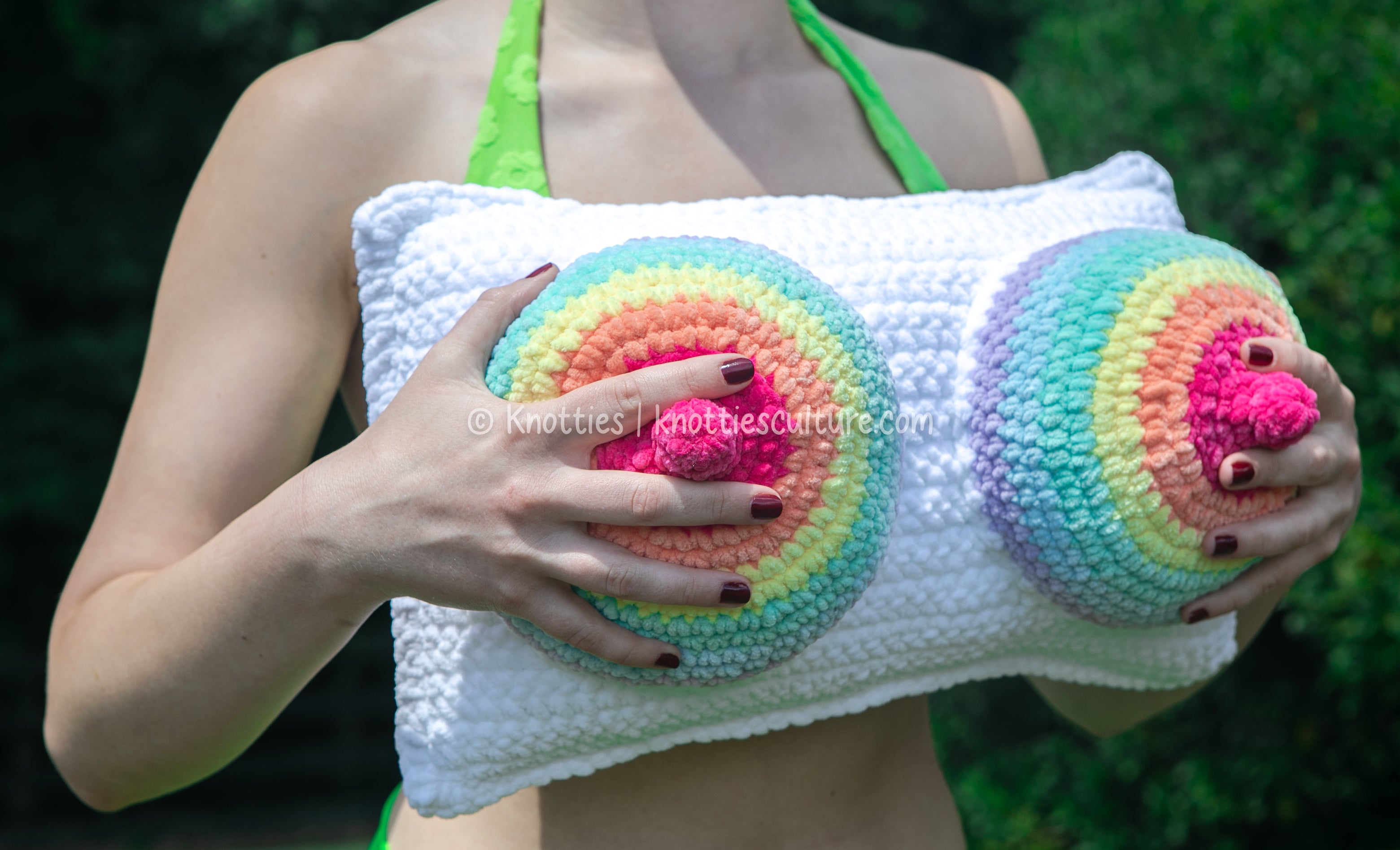 RAINBOW Boobie Pillow (WITH BACK POCKETS)