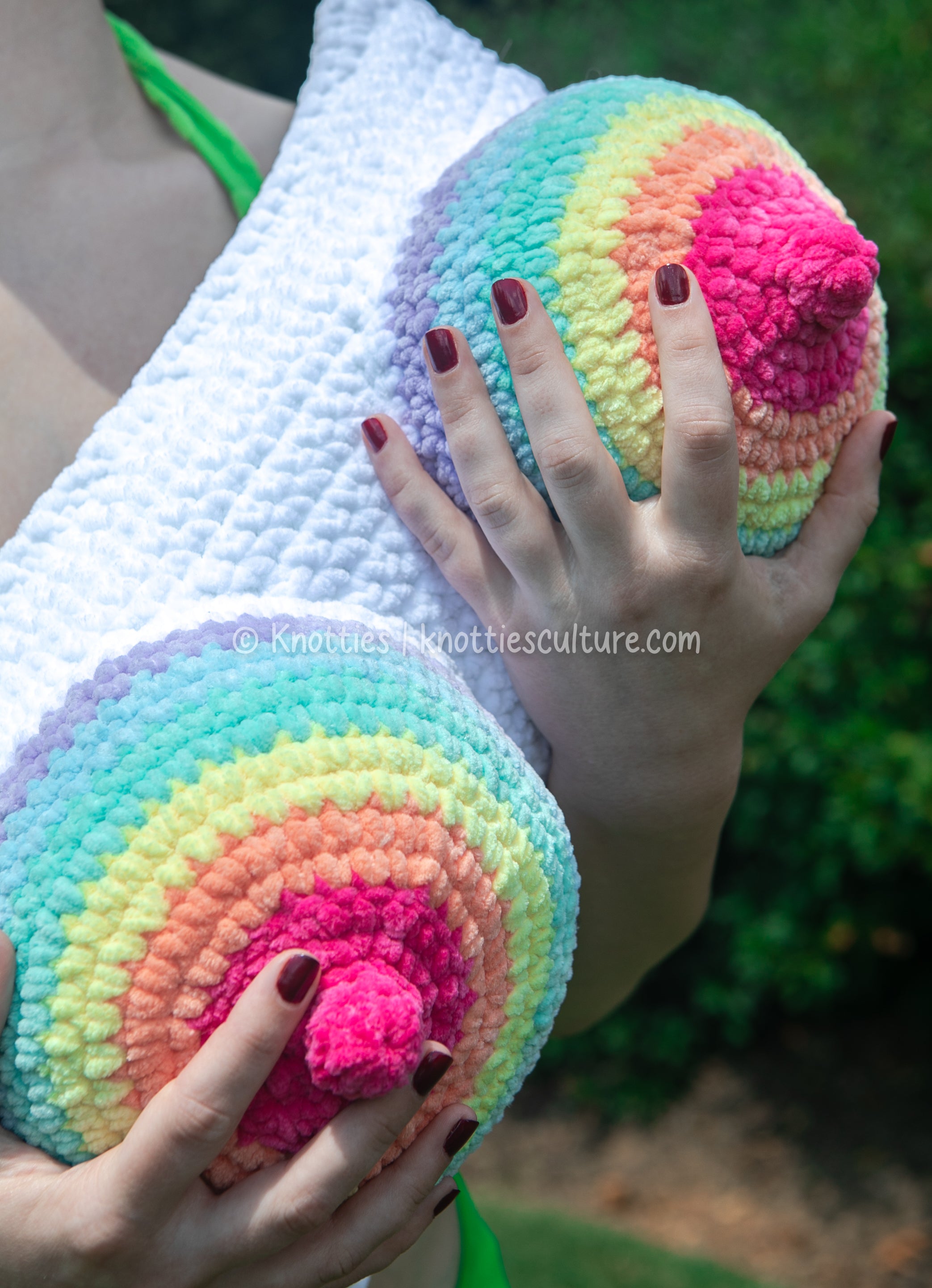 RAINBOW Boobie Pillow (WITH BACK POCKETS)
