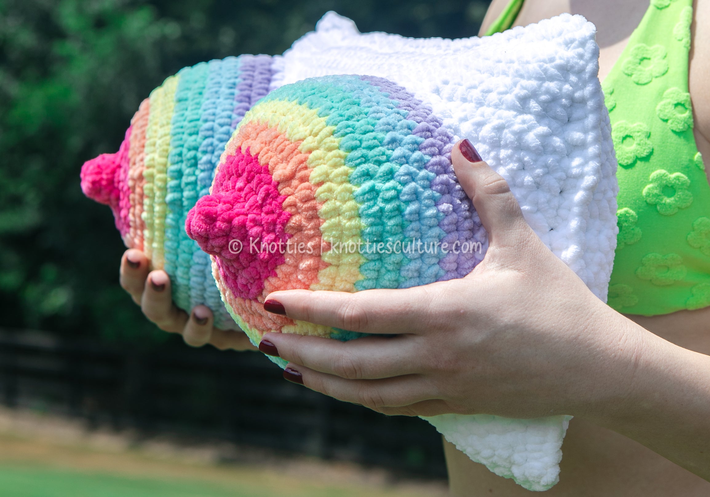RAINBOW Boobie Pillow (WITH BACK POCKETS)