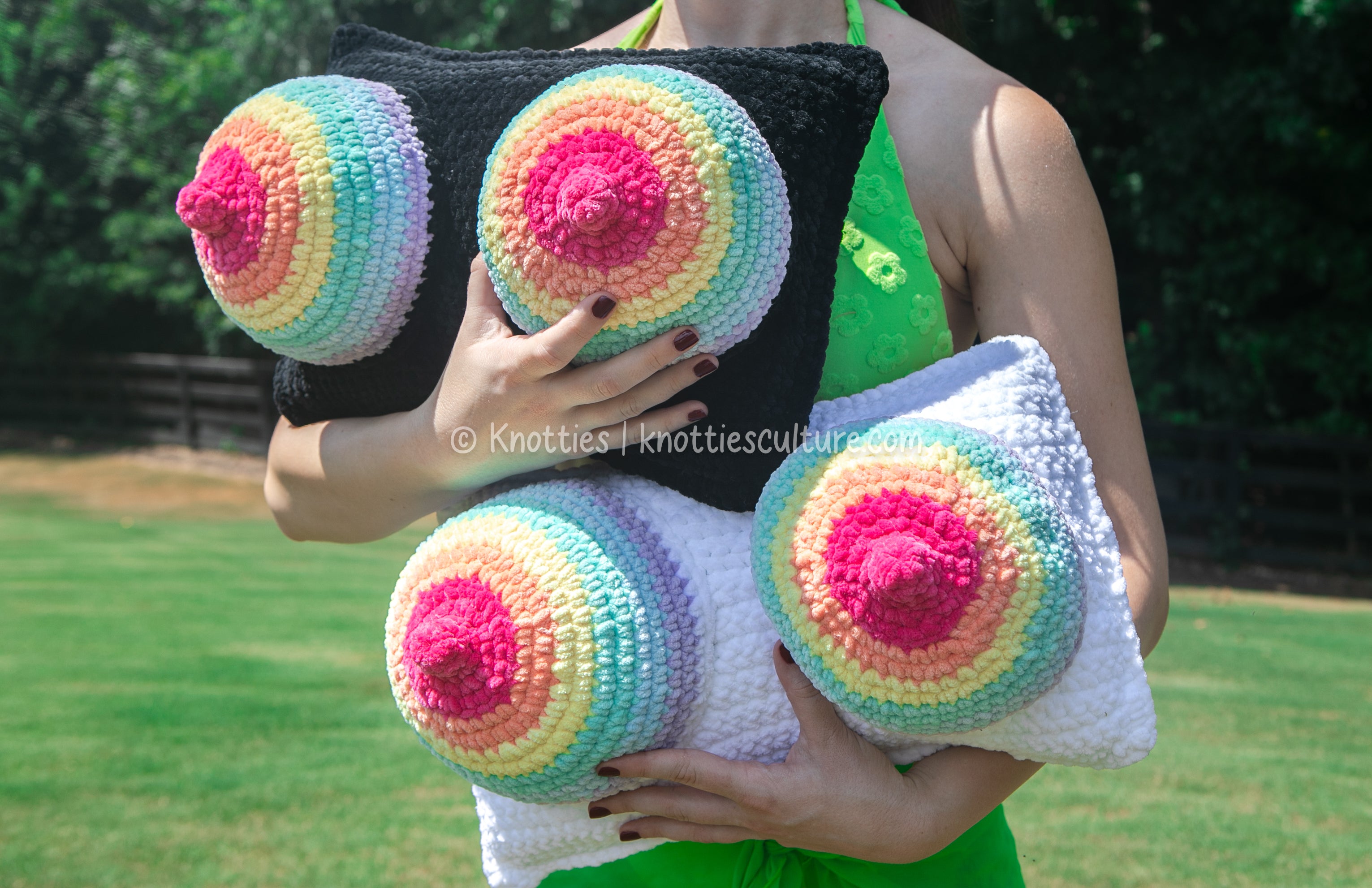 RAINBOW Boobie Pillow (WITH BACK POCKETS)