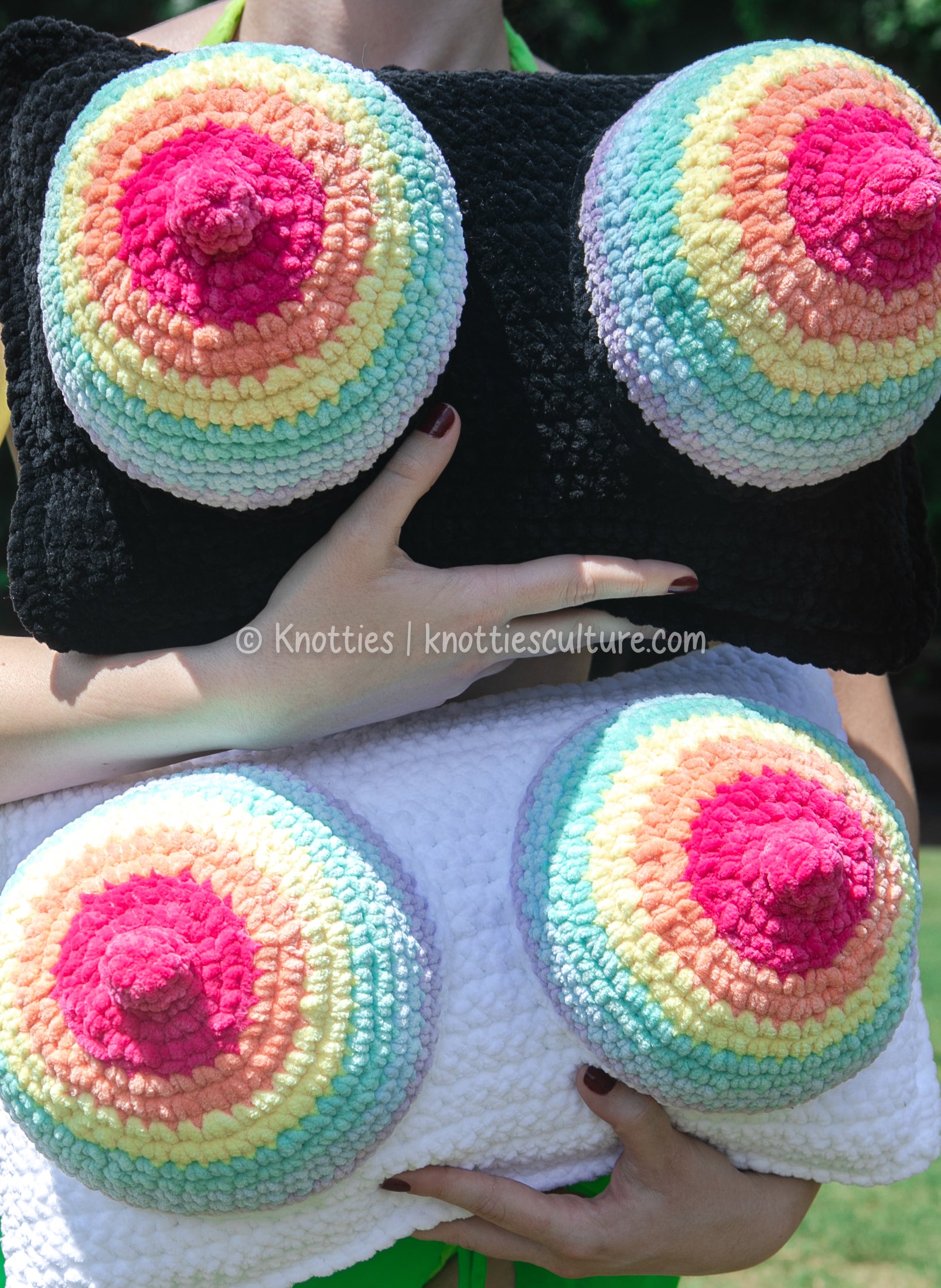 RAINBOW Boobie Pillow (WITH BACK POCKETS)